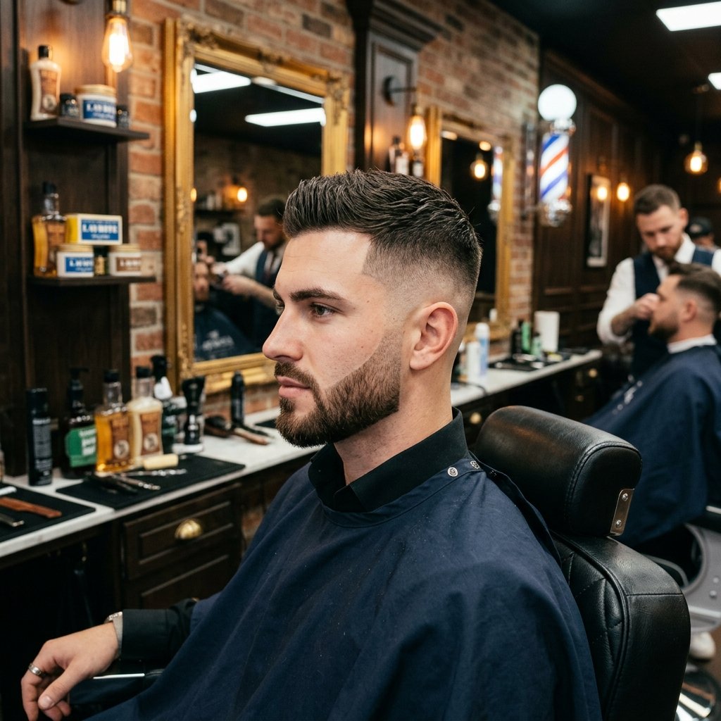Men's fade haircut close-up