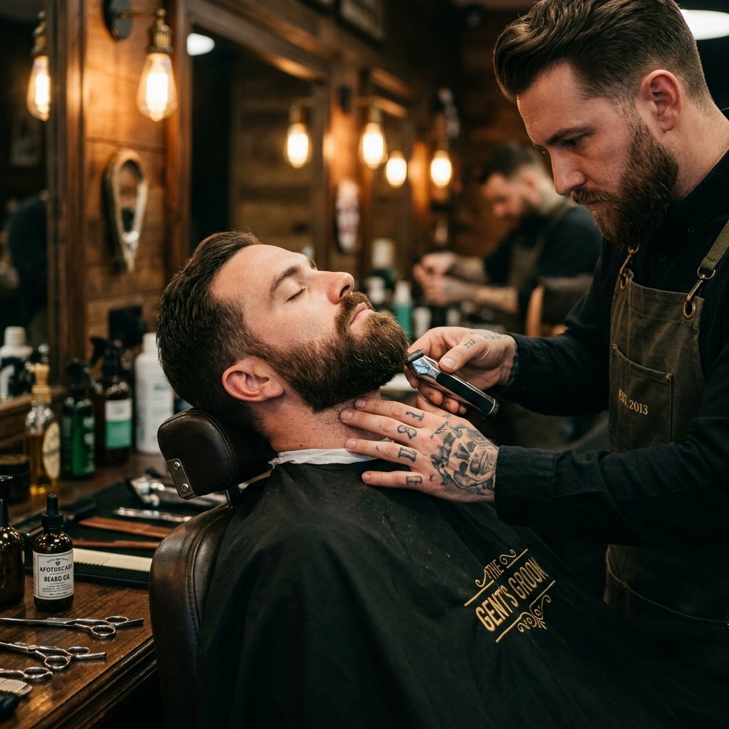 Beard trim and grooming
